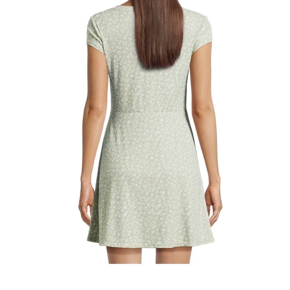 No Boundaries Mint Green Floral Dress Medium EUC Y2K 90s Cottagecore Coquette - Picture 2 of 9